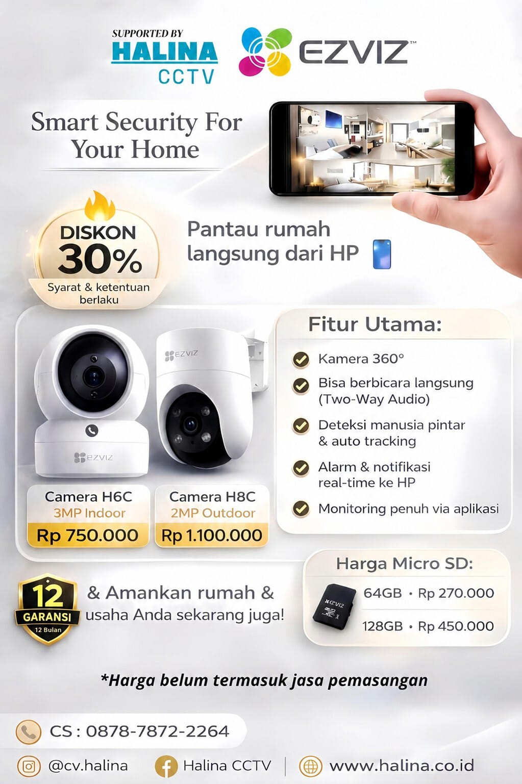 Paket CCTV Portable Ezviz 1 Lensa Camera