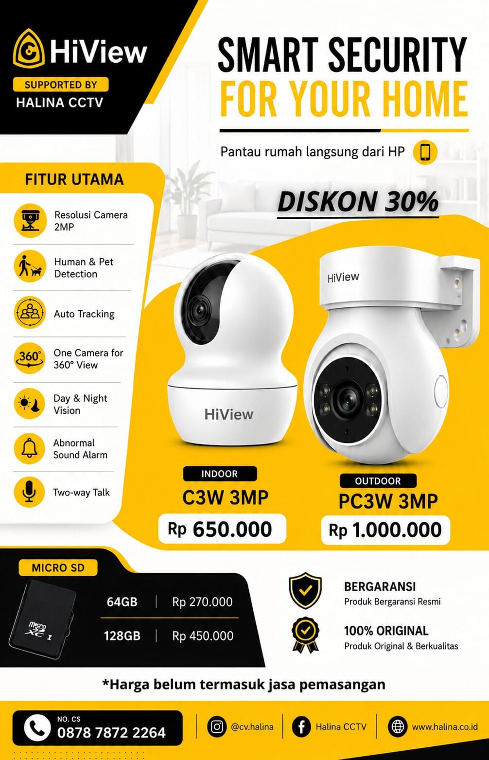 Paket Camera CCTV Portable Hiview