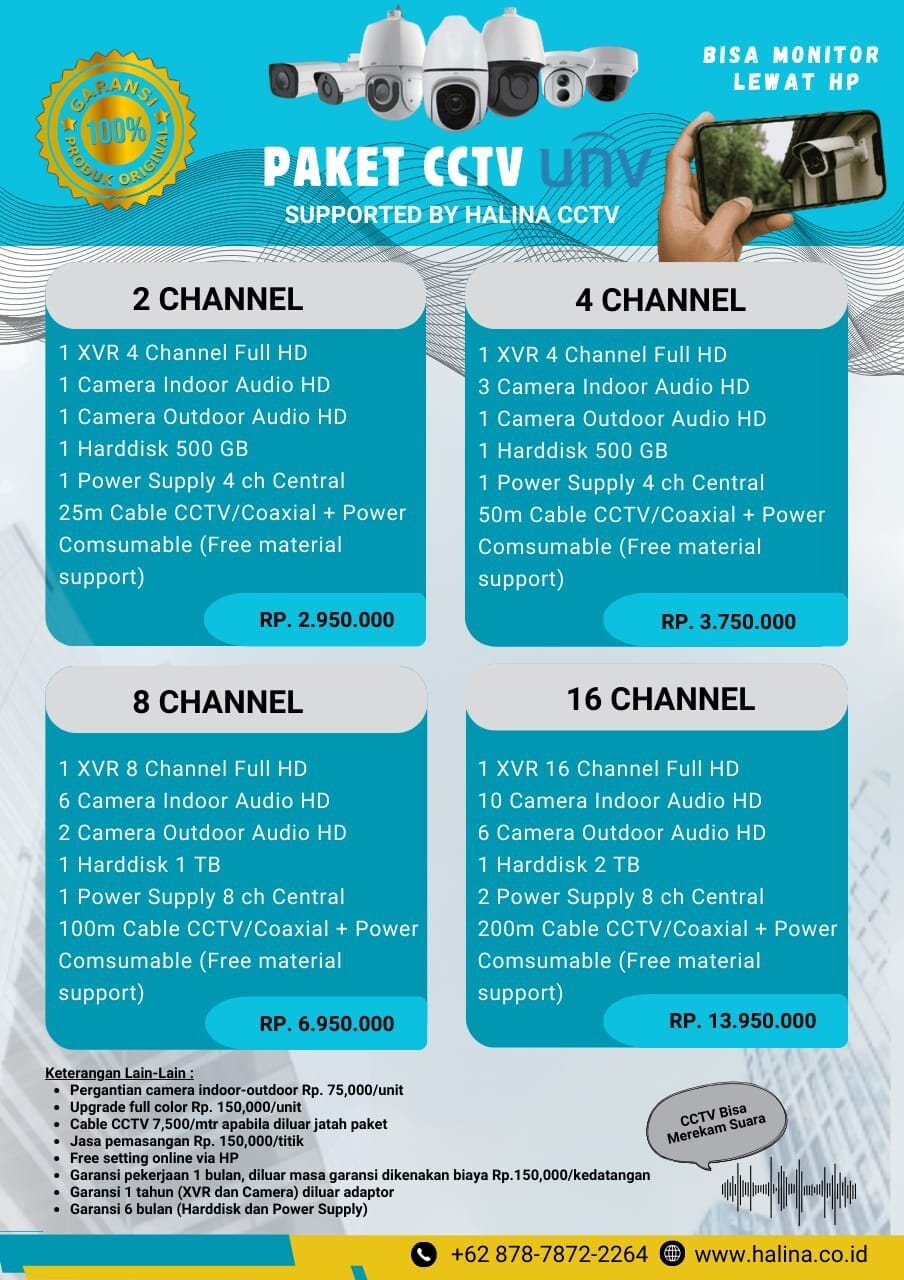 Paket Camera CCTV UNV